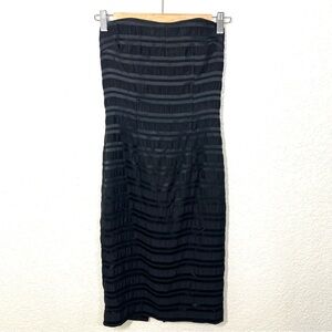 Black Halo Eve by Laurel Berman Black Strapless Knee Length Dress Size 0